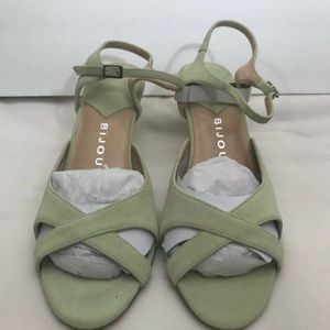 Chadwick Bijou Light Green Suede Heels - US 8.5M